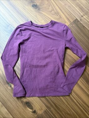 Abercrombie Long Sleeve Crewneck Top - Plum size S